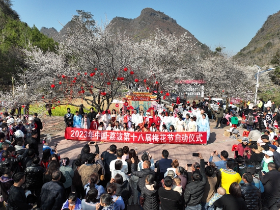 （供稿）萬畝花開 踏“梅”迎春 貴州荔波第十八屆梅花節開幕_fororder_啟動儀式.JPG