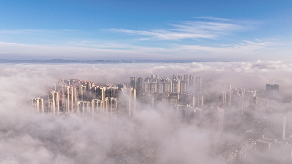 貴州威寧：雲海翻騰如畫卷_fororder_9月5日，威寧雲海美景2。（卯升林 攝）