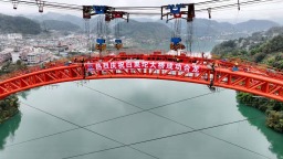 貴州“北入長江”再添大工程！烏江白果坨大橋主拱順利合龍