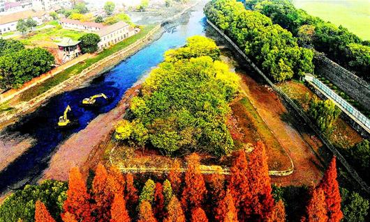 湖北荊州：疏浚河道 扮靚古城