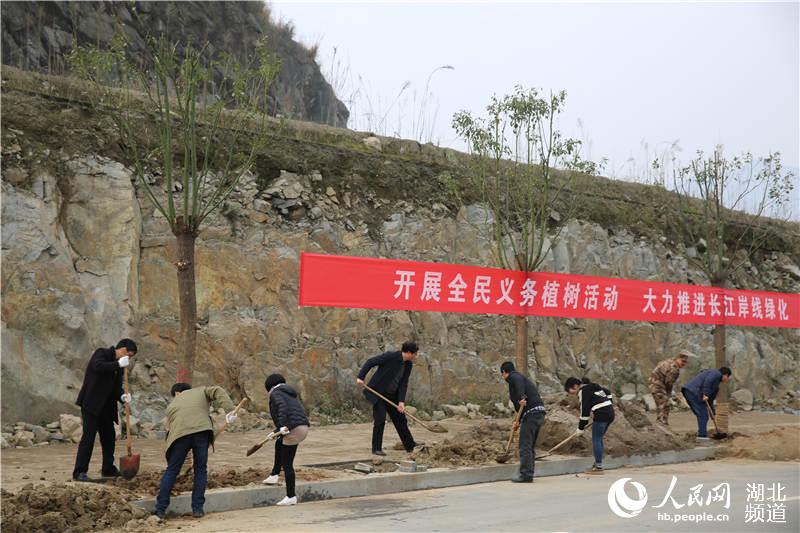 三峽庫區湖北秭歸千名幹群庫岸揮揪披綠