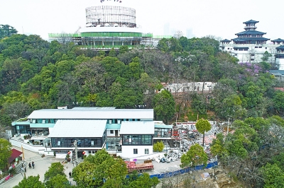 龜山風景區新建南大門讓遊客體驗“龜蛇鎖大江”