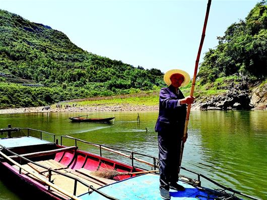 一根竹篙接力大沙河百年義渡