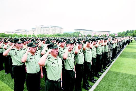 軍械士官學校官兵宣誓辦好軍運