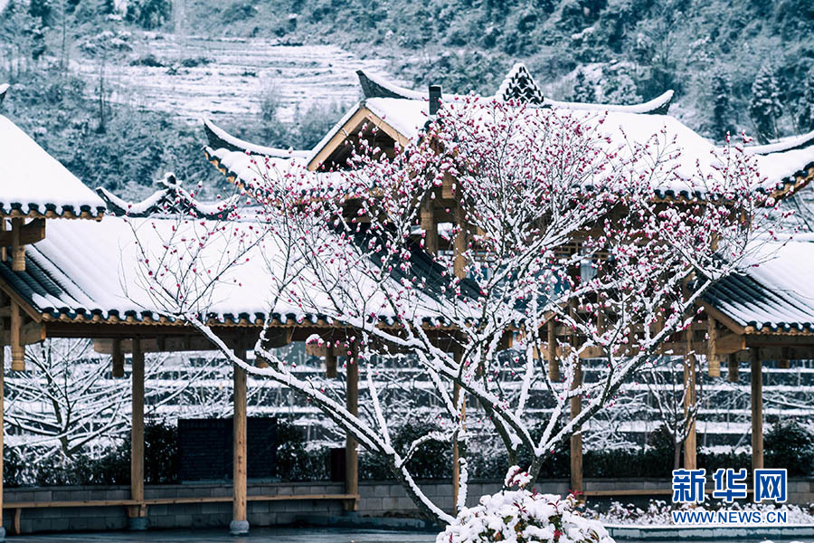 雪後灣田村 靜美如國畫