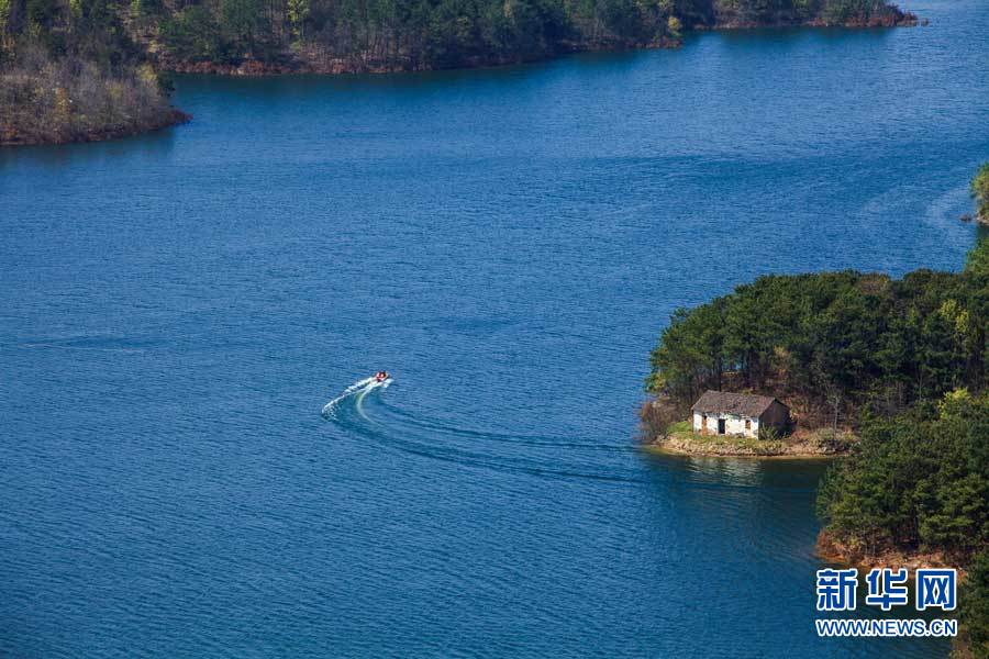 航拍湖北孝昌觀音湖生態文化旅遊度假區
