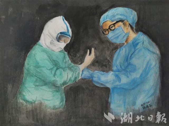 學校徵集戰“疫”作品 7歲女童寫“平安”