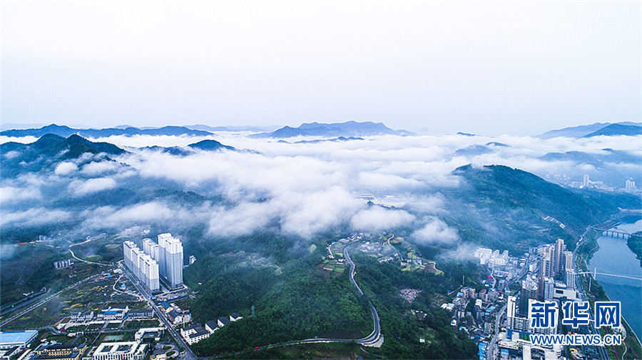 初夏堵河：雲霧繚繞 水清岸綠