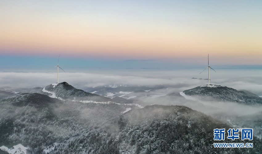 湖北：雪後板橋 如詩如畫