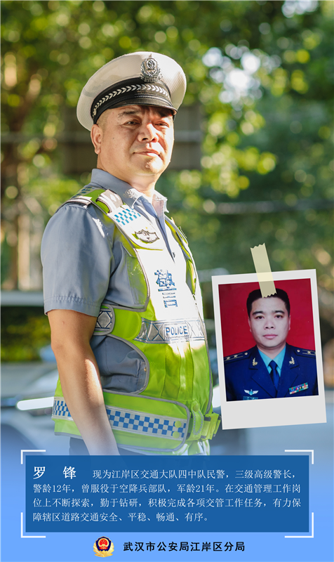 武漢市公安局江岸區分局軍轉民警：橄欖綠變成警察藍 忠誠本色永不褪_fororder_圖片4