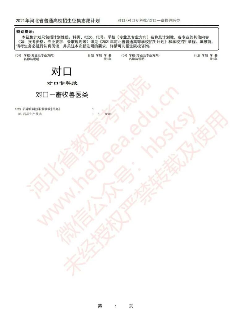 河北新聞本網原創  請輸入關鍵字 2021年河北省高招專科提前批、對口專科批徵集志願計劃公佈