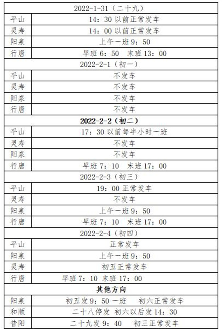 石家莊公路樞紐五大客運站發佈2022年春節期間運力安排