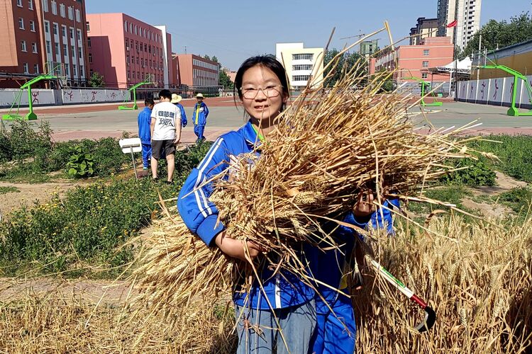 圖片默認標題_fororder_同學展示自己的勞動成果 攝影 王俊