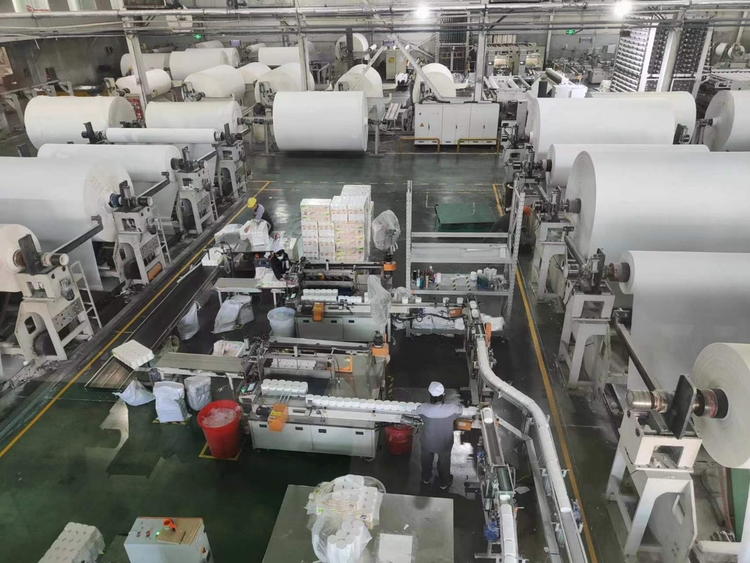 保定市滿城區：享譽全國 “紙”“衛”匠心_fororder_滿城生活用紙車間內生産加工中 攝影 黃夢娟