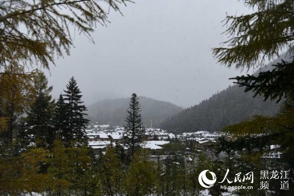 “雙節”長假中國雪鄉五花山色披銀裝