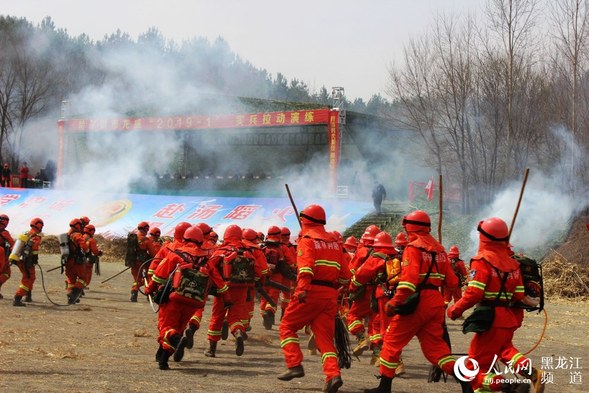 哈爾濱市多部門聯動開展“龍威2019-1”森林撲滅火實兵拉動演練