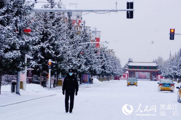 黑龍江漠河：迎來入春最大降雪 雪深10釐米