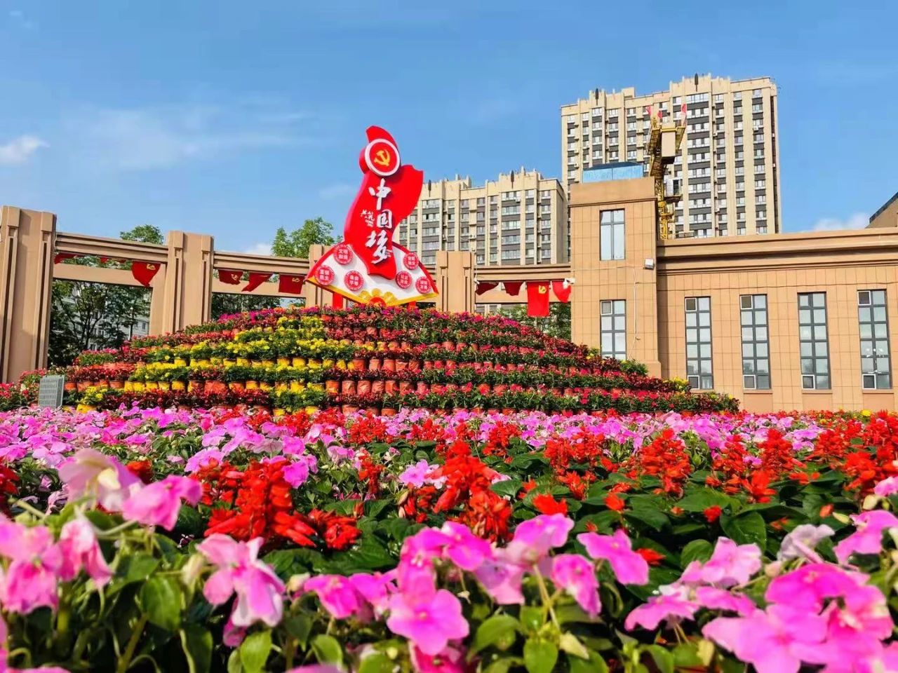 “紅色風景”處處見 數十萬株繁花扮靚道外