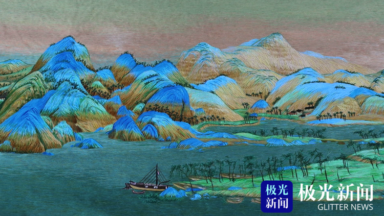 牡丹江：歷時五年 母女倆創作出刺繡版《千里江山圖》