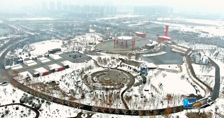 【中原名景-圖片】雪後商丘日月湖