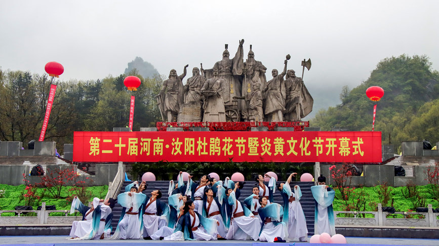 洛陽汝陽：杜鵑花開映山紅