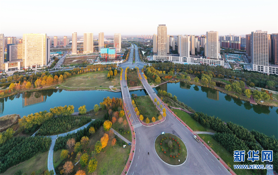 河南許昌：初冬芙蓉湖畔景色美