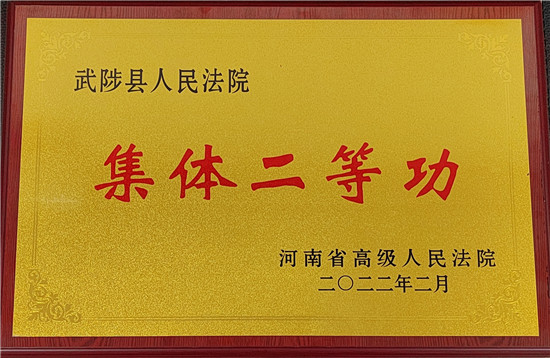 喜報 焦作市武陟縣人民法院榮立集體二等功_fororder_武陟縣人民法院榮立集體二等功。