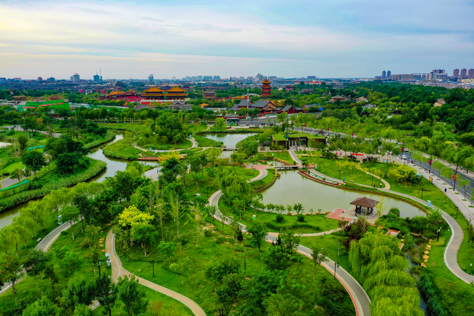 河南開封：西北湖濕地公園滿目蒼翠