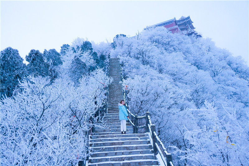 焦作雲臺山：雪後霧凇雲海似仙境_fororder_mmexport1676257230247