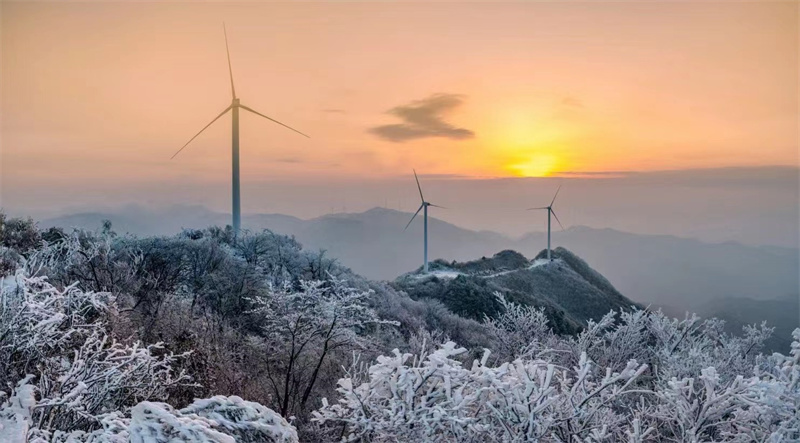 【原創】信陽新縣：初春霧凇惹人醉_fororder_雪山，雲海，霧凇，構成了一幅山水畫 （黨智華 攝）