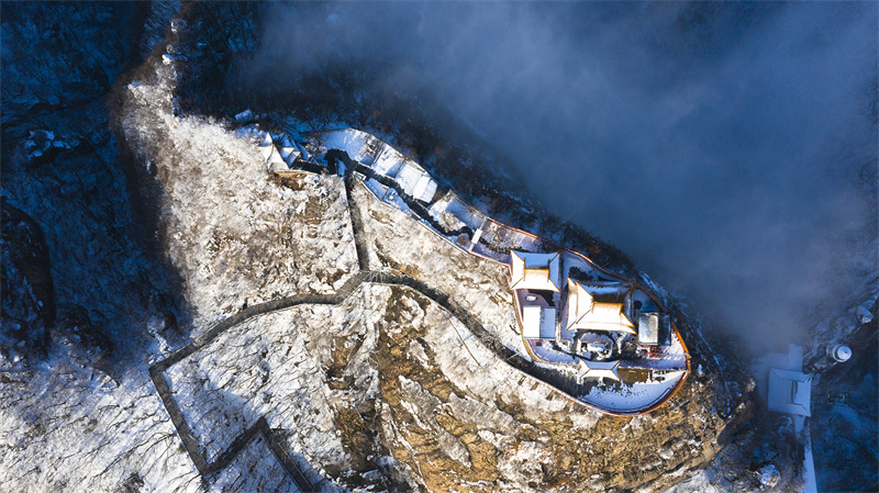 【原創】【春日“豫”新景】南陽南召五朵山：春雪飛舞 美景妖嬈_fororder_雪後五朵山+攝影+任明異