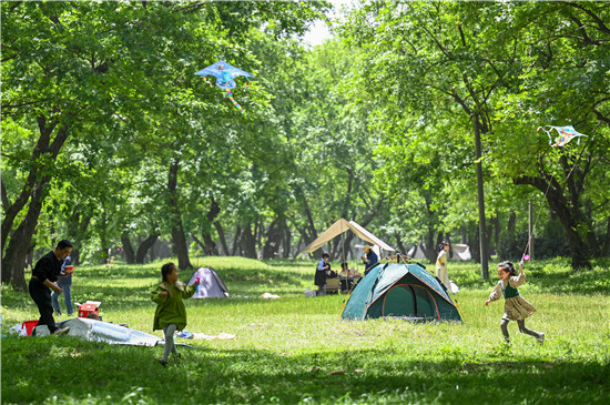 綜合收入3.4億元 信陽新縣“五一遊”火爆出圈_fororder_濕地公園歡樂多 蔣侖 攝.JPG