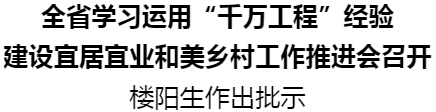 河南省學習運用“千萬工程”經驗建設宜居宜業和美鄉村工作推進會召開