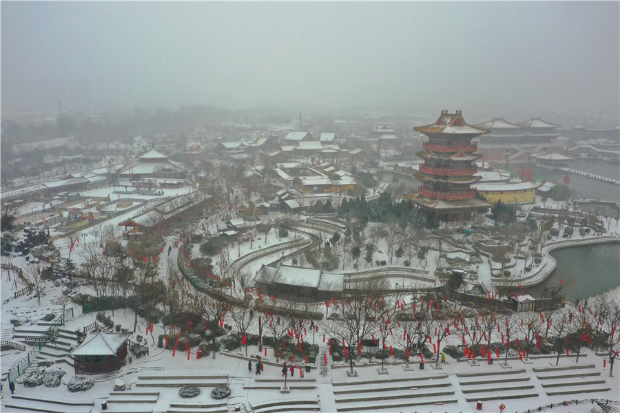 河南開封：雪落古城景如畫_fororder_514636