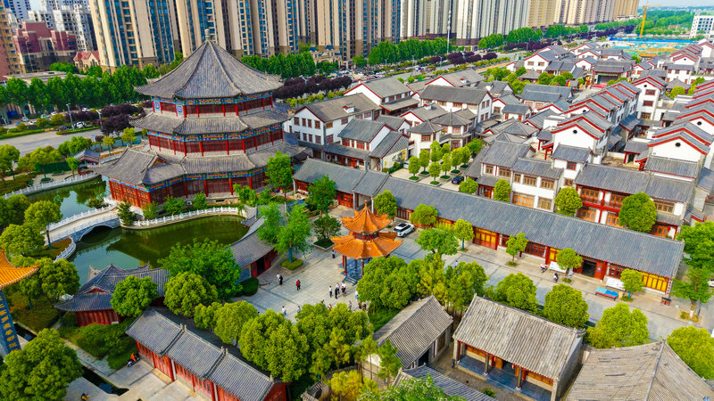 南陽市社旗縣：直播架金橋 特産雲端俏_fororder_空中俯瞰社旗縣賒店酒鄉小鎮 攝影 張峰