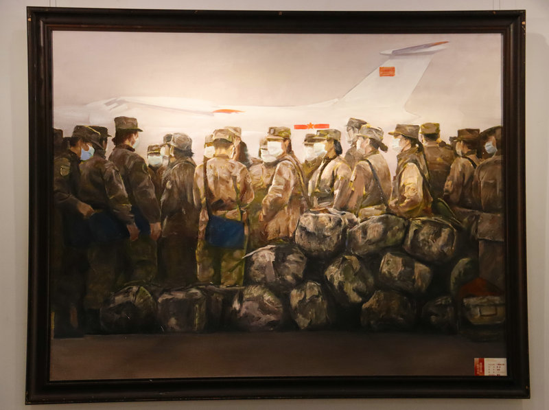 三省五市美術作品聯展在河南南陽開展_fororder_襄陽選送的油畫——《荊楚之春》.JPG