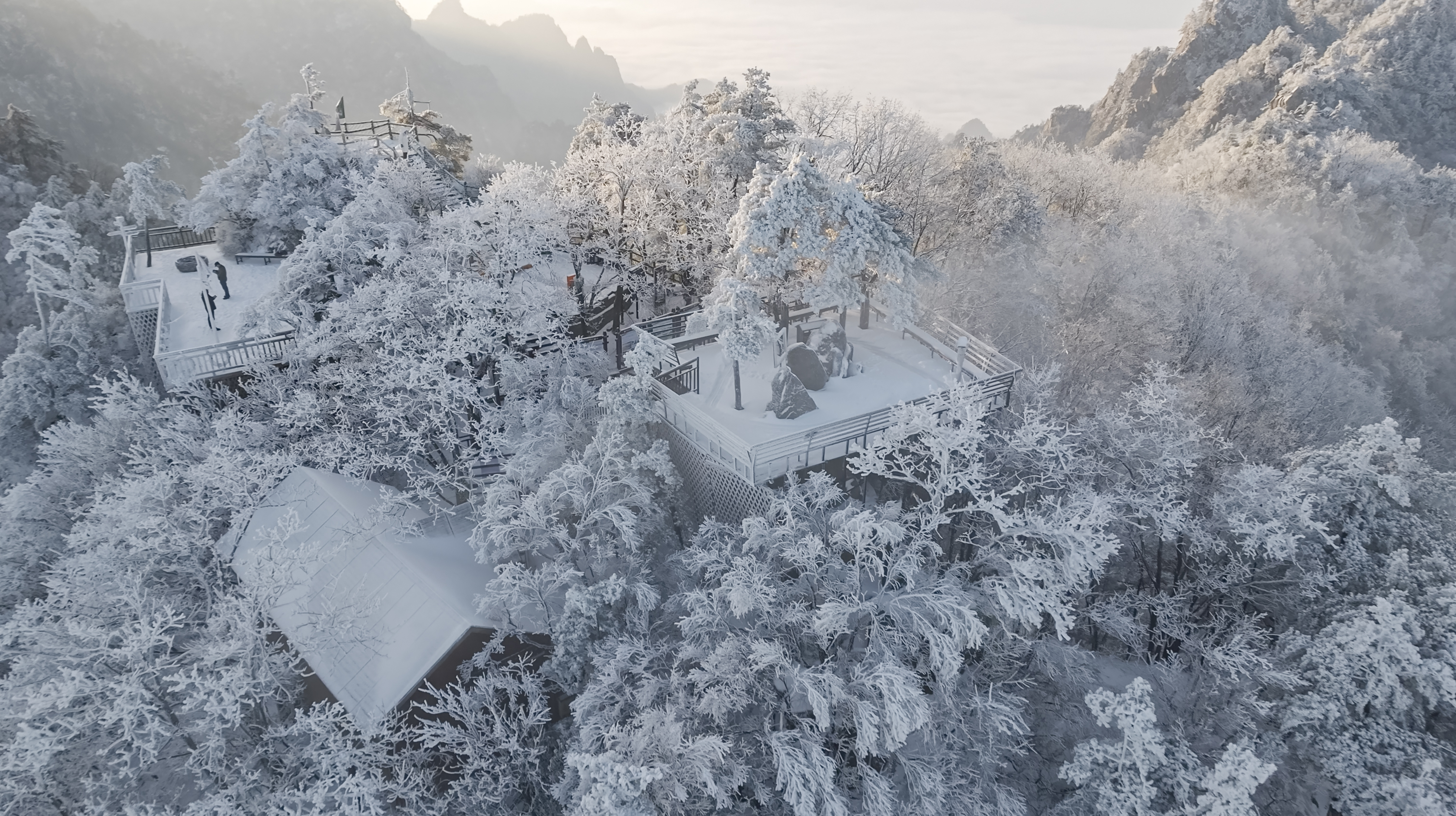 飛雪落成詩 一秒入仙境！雪後河南 美出“天際”