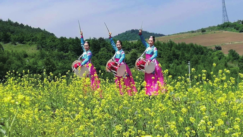 延邊圖們日光山花海民俗風情園花海雛形已現