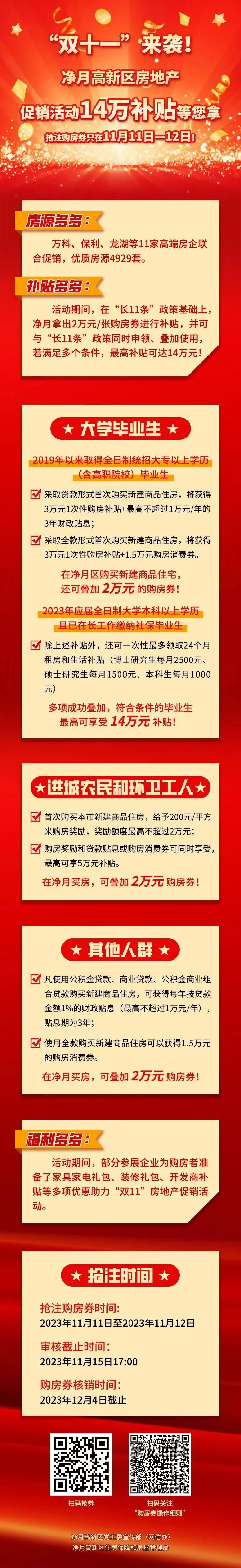 長春凈月高新區“雙11”房地産促銷活動啟動 最高可領14萬元補貼_fororder_凈月高新區房地産促銷活動14萬補貼等您拿長圖