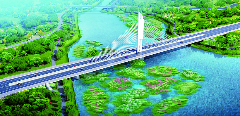 長春伊通河綜合治理工程東岸濱河路項目預計年末主體完工