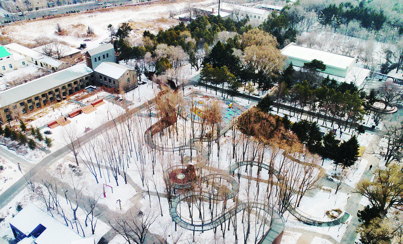 雪中長春水文化生態園似丹青水墨 精緻唯美