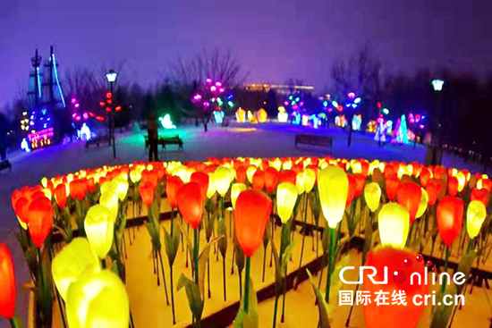 05【吉林供稿】長春公園舉辦主題冰雪燈光展 市民冬季遊玩又多一處“打卡地”
