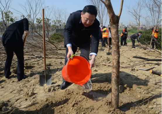 (供稿 文體列表 三吳大地泰州 移動版)泰州海陵區四套班子領導參加義務植樹活動