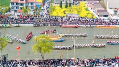 泰州興化戴南“非遺文化墻”成為“水上賽道”新景觀