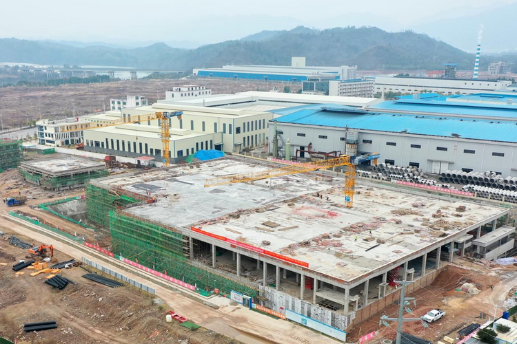 贛州于都羅坳工業小區污水處理廠組合箱體結構全面封頂_fororder_圖片6