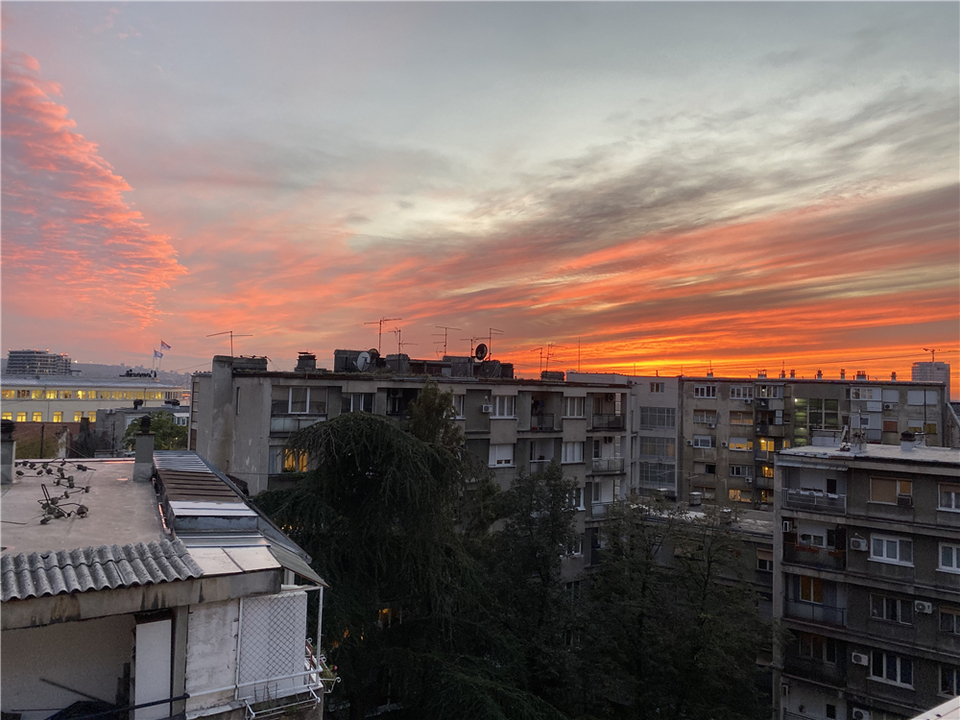 The sunset glow in Belgrade, Serbia_fororder_塞爾維亞貝爾格萊德的晚霞