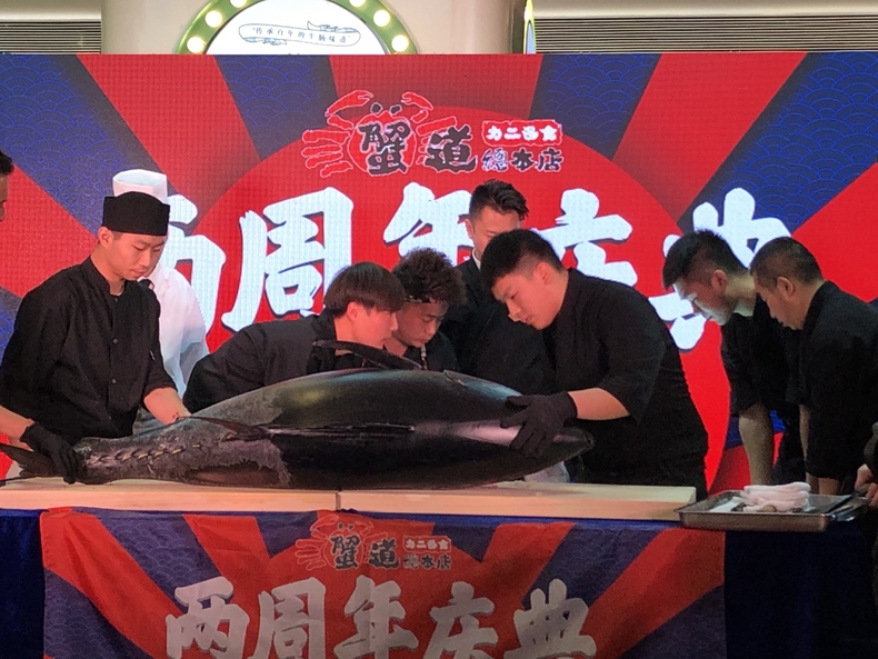 200斤金槍魚 瀋陽資深大廚現場演繹“庖丁解魚”