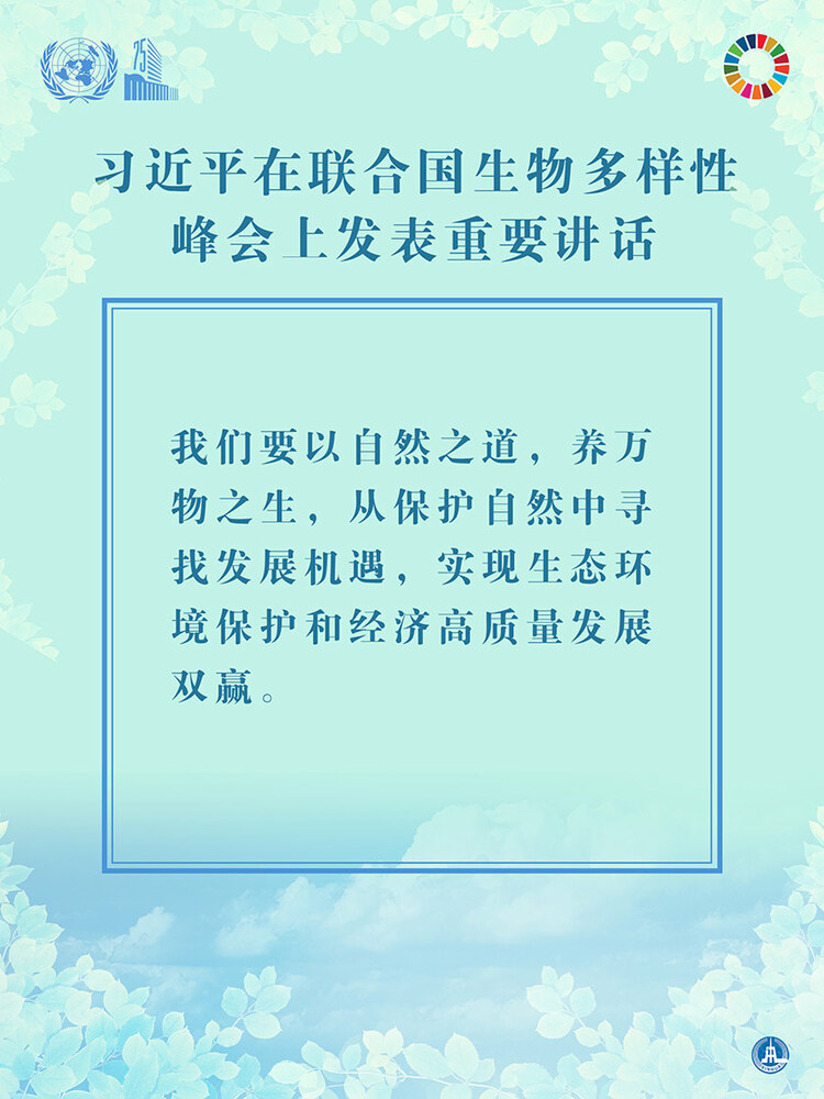 海報：習近平在聯合國生物多樣性峰會上發表重要講話