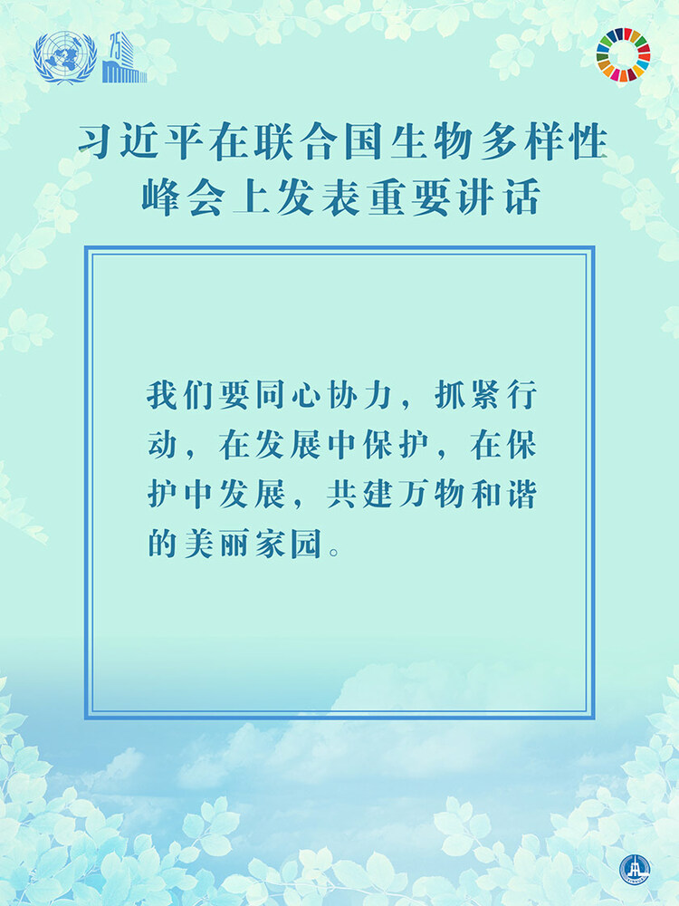 海報：習近平在聯合國生物多樣性峰會上發表重要講話