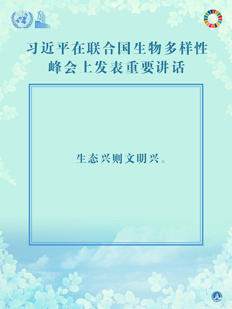 海報：習近平在聯合國生物多樣性峰會上發表重要講話